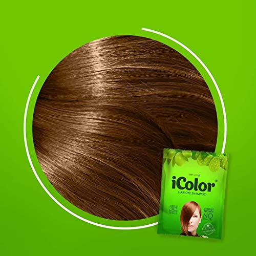 Great Lengths iColor Hair Dye Shampoo Chestnut Brown 30ml (1.014 ounces) x 10 sachets in a box, shampoo-in hair color, dye,in 20-30 minutes, DIY, convenient, easy to use