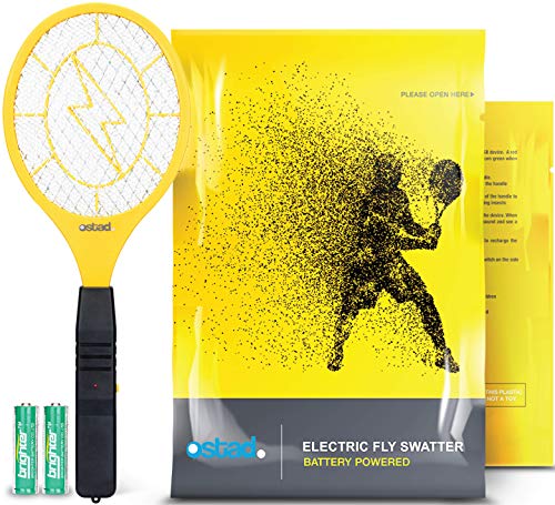 3000 Volt Electric Fly Swatter Mini Bug Zapper Outdoor | Fly Killer Indoor Electric Safe to use on Bugs Inside or Outside | Made from Durable ABS Material