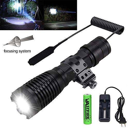 VASTFIRE Zoomable AR Flashlight with Offset Mount Single 1 Mode 500 Lumen 150 Yard Light with Pressure Switch
