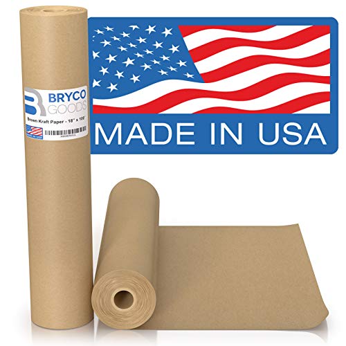 Brown Kraft Paper Roll - 18' x 1,200' (100') Made in The USA - Ideal for Packing, Moving, Gift Wrapping, Postal, Shipping, Parcel, Wall Art, Crafts, Bulletin Boards, Floor Covering, Table Runner