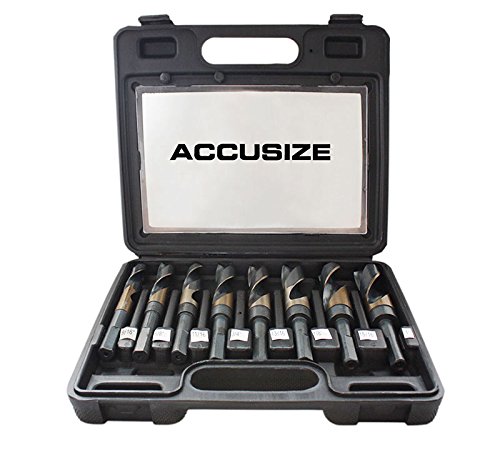 Accusize Industrial Tools 8 Pc M35 (H.S.S.+5% Cobalt) 1/2'' Shank S and D Drill 9/16'' to 1'', H516-6507