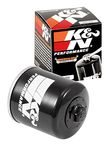 K&N Motorcycle Oil Filter: High Performance Black Oil Filter with 17mm nut designed to be used with synthetic or conventional oils fits Honda, Kawasaki, Triumph, Yamaha Motorcycles KN-204