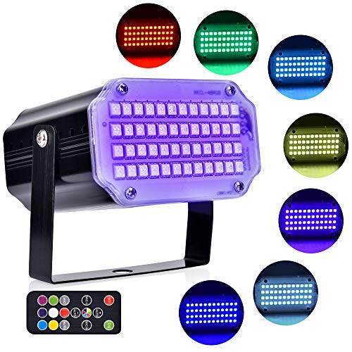 AUSHEN 48 Leds Halloween Strobe Light, Mini Portable Powerful Party Light Sound Activated Flash Stage Light Speed Control for Indoor Dance Disco DJ Parties Christmas Club Wedding Show