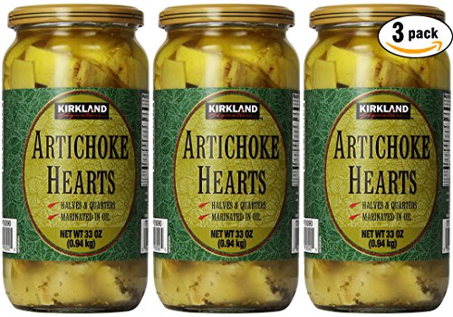 Kirkland Signature Artichoke Hearts, 33oz Jar (Pack of 3, Total of 99 Oz)