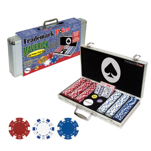 Trademark Poker Poker Chip Set for Texas Holdem, Blackjack, Gambling with Carrying Case, Cards, Buttons and 500 Dice Style Casino Chips (11.5 Gram)