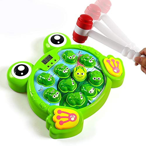 YEEBAY Interactive Whack A Frog Game, Learning, Active, Early Developmental Toy, Fun Gift for Age 2,3, 4, 5, 6, 7, 8 Years Old Kids, Boys, Girls,2 Hammers Included