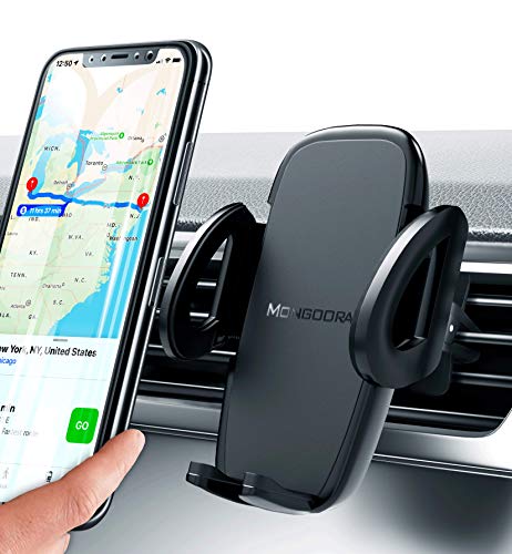 Universal Air Vent Car Phone Mount Holder - Updated Version by Mongoora - for Any Smartphone - Car Cell Phone Holder - Vent Phone Holder - Car Vent Mount - Air Vent Mount Holder - for Women Men.