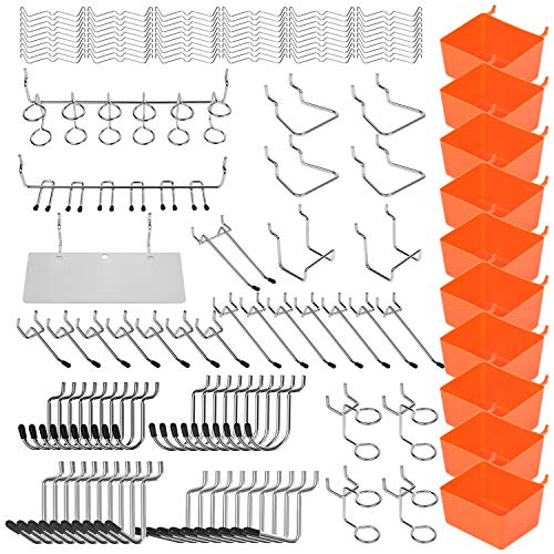 HORUSDY 142-Piece Pegboard Hooks Set, Pegboard Hooks Assortment for Organizing Various Tools
