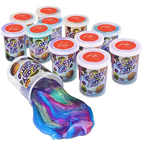 Kicko Marbled Unicorn Color Slime - 12 Pack Colorful Galaxy Sludge - Gooey Fidget Set for Sensory and Tactile Stimulation, Stress Relief, Party Favor, Educational Game