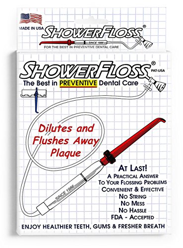 ShowerFloss – Complete Unit – Professionally Designed Oral Irrigation Flossing Device – With Pressure Adjustment – Dentist Recommended for Plaque Buildup, Cleaning Out Pockets & Strengthening Gums