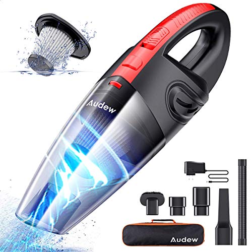 Audew Cordless Handheld Vacuum, Upgraded Hand Vacuum Cordless Rechargeable Pet Hair Vacuum, Car Vacuum Cleaner for Home and Car Cleaning