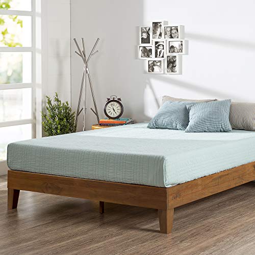 Zinus Alexia 12-Inch Deluxe Wood Platform Bed in Rustic Pine Finish, Queen - No Boxspring Needed, Wood Slat Support