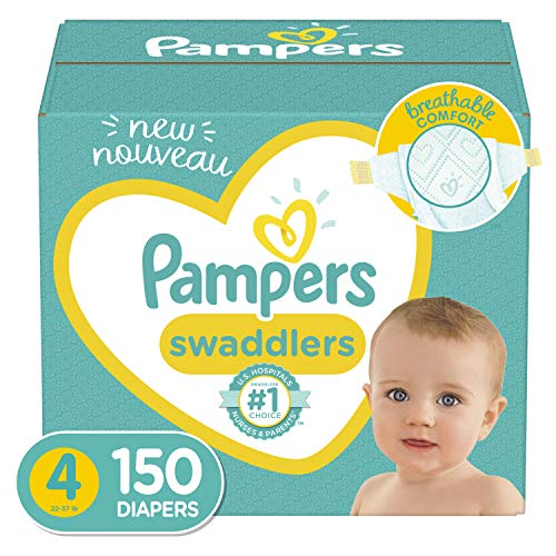 Diapers Size 4, 150 Count - Pampers Swaddlers Disposable Baby Diapers, ONE MONTH SUPPLY