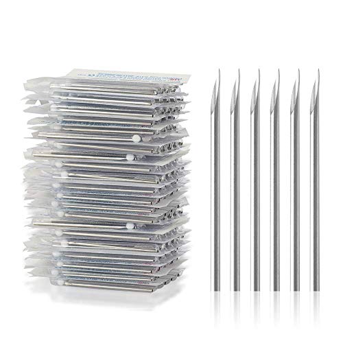 Body Piercing Needles, ATOMUS 14G 16G Stainless Steel Sterile Disposable Ear Nose Navel Nipple Lip Piercing Needles (10pcs 16G)
