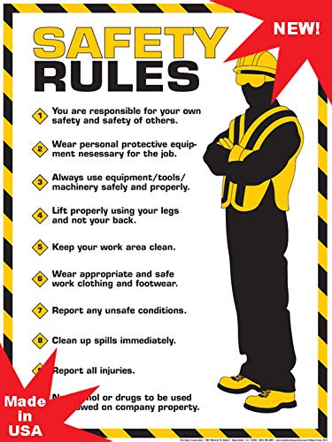Algra Corporation  Workplace Safety Rules Poster 18' X 24' Poster