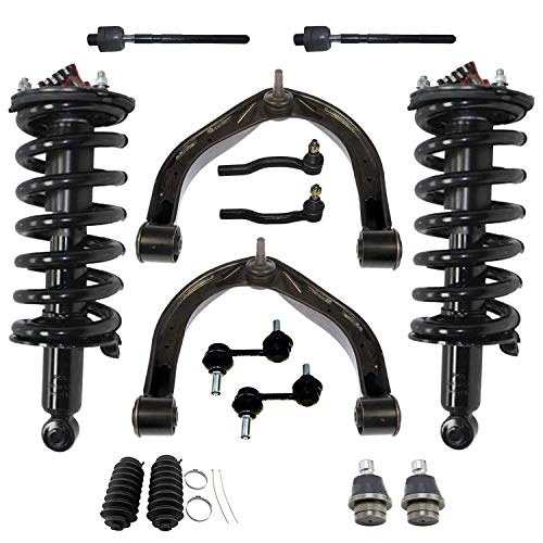 Detroit Axle - Front Struts w/Coil Spring Assembly Upper Control Arm w/Ball Joint Inner Outer Tie Rods w/Boots Sway Bars for 2004-2010 Infiniti QX56 - [2005-2014 Nissan Armada] - 2004-2015 Titan