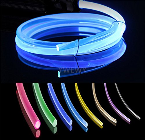 3.28ft PMMA Plastic Optic Fiber Side Glow Cable for LED Light Source (0.16in)