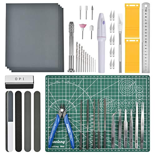 OFNMY Professional 53 PCS Gundam Model Tools Kit Hobby Building Tools Craft Set Gundam Modeler Basic Tools for Basic Model Building, Repairing and Fixing