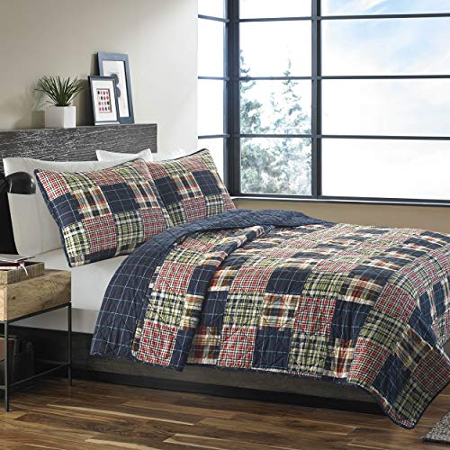 Eddie Bauer Home | Madrona Collection | Bedding Set-1% Cotton Light-Weight Quilt Bedspread, Pre-Washed for Extra Comfort, Full/Queen, Red