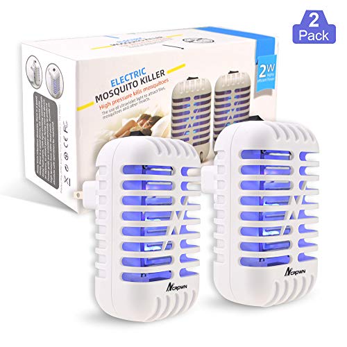 ANCROWN Bug Zapper Mosquito Killer, 2 Packs Indoor Plug-in Electric Insect Repellent with UV Light, Power Portable Odorless Noiseless Fly Killer for Mosquitoes Fruit Flies and Flying Gnats (White)