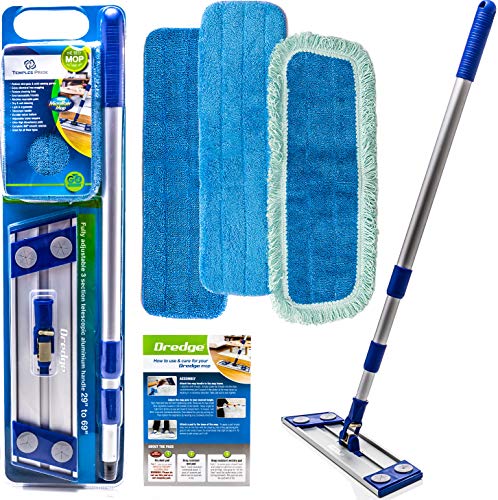 Professional Microfiber mop for Hardwood Tile Laminate & Stone Floors Dredge Best All in 1 kit Dry & Wet Cleaning +3 Advanced Drag Resistant Pads|revolutionize Your Mopping Experience