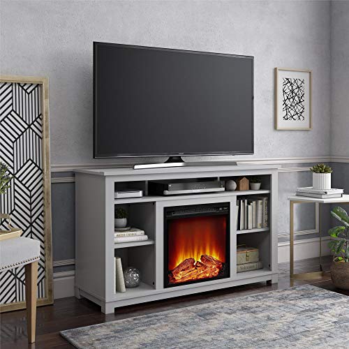 Ameriwood Home Edgewood Fireplace 55', Dove Gray TV Stand,