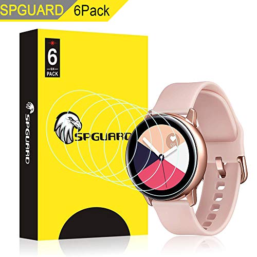 SPGuard Compatible with Samsung Galaxy Watch Active (40mm) LiQuidSkin Screen Protector [6 Pack], HD Anti-Bubble Screen Films for Galaxy Watch Active Smartwatch[Active Protection]