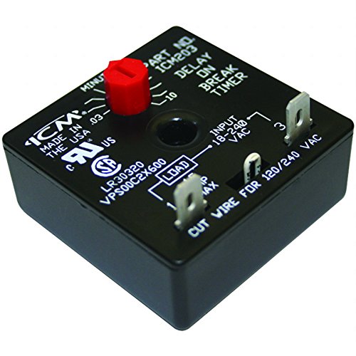 ICM Controls ICM203 Delay on Break Timer, 18-240 Vac, 1.25' Height, 2' Width 2' Length