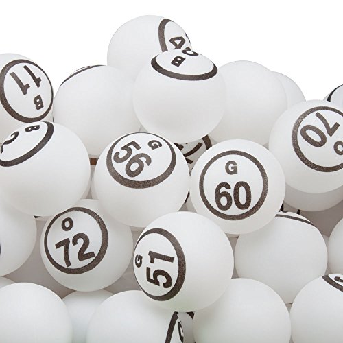 GSE Games & Sports Expert 1.5-Inch Pro Ping Pong Size Replacement Bingo Ball Set (4 Style Available) (White Balls - Single Number)