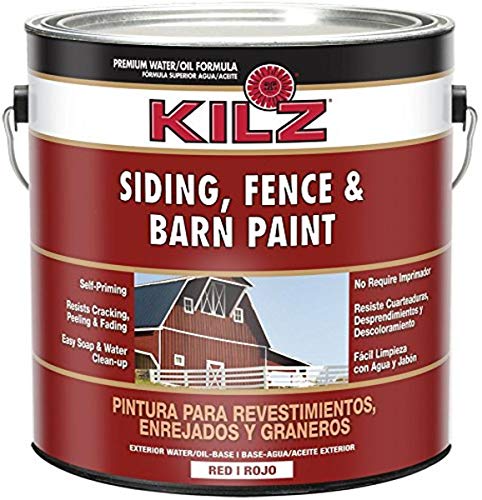 KILZ Exterior Siding, Fence, and Barn Paint, Red, 1-gallon