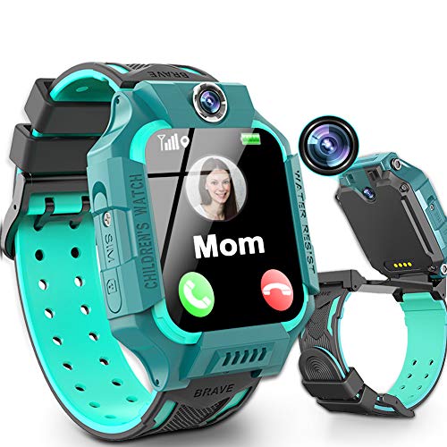 Kids Smart Watch Phone Waterproof GPS Tracker for Girls Boys 4-12 Age, 360° Rotation Kids Phone Watch with Dual Cameras Calling SOS Emergency Alert 1.5' Touch Screen Birthday Gift