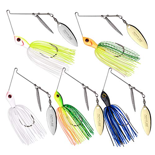 Goture Spinnerbait Double Willow Blade Spinner Baits Fishing Lure for Bass Pike Trout 1/2oz (5 Pack)