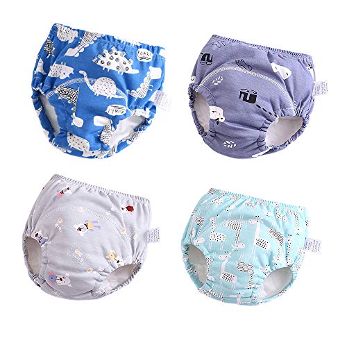 Baby Girls’ 4 Pack Cotton Training Pants Toddler Potty Training Underwear for Boys and Girls 12M-4T (Boys, 3T) Blue