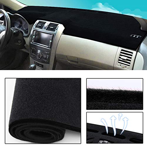 Dashboard Cover Dash Cover Mat Pad Custom Fit for Hyundai Accent with Storage Compartment Model Set Black Line