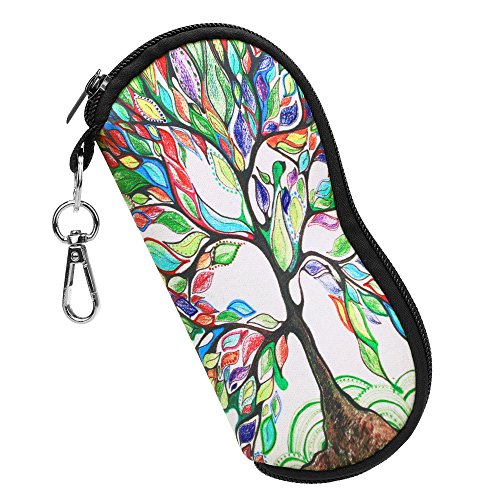 Fintie Glasses Case with Carabiner, Ultra Light Portable Neoprene Zipper Sunglasses Soft Case