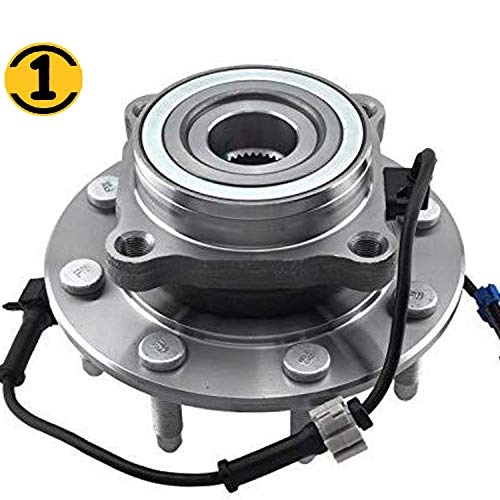 (4WD) Front Wheel Bearing Hub Assembly Fit 1999-2007 Chevy Silverado Avalanche Suburban GMC Sierra Yukon XL 1500 2500 3500, 03-07 Hummer H2 Hub Bearing w/ABS, 8 Lugs, 4x4-515058