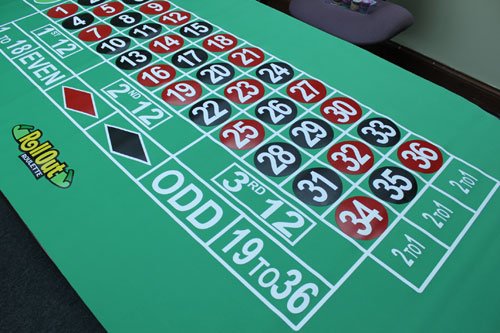 Poker Supplies Premium Roulette Rubber Table Layout with Carrying Bag - Includes Bonus Roulette Marker!