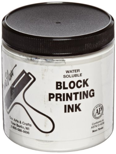 Sax True Flow Water Soluble Block Printing Ink - 8 Ounce Jar - White