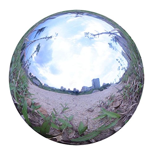 Durable Stainless Steel Gazing Ball, Hollow Ball Mirror Globe Polished Shiny Sphere for Home Garden (12 Inch)