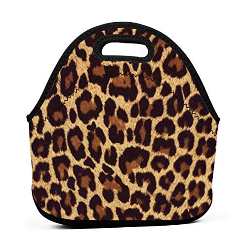 leopard print Insulated Neoprene Lunch Bag Tote Handbag lunchbox Food Container Gourmet Tote Cooler warm Pouch For School work Office
