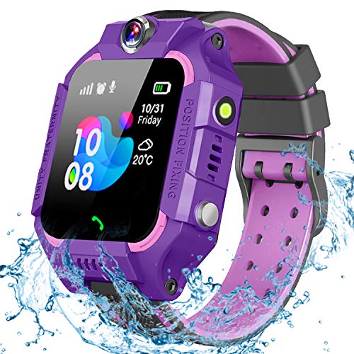 GBD Smart Watch for Kids-IP67 Waterproof Smartwatch Phone with Call Games Alarm Clock Music Video 12/24 Hr, Kids Digital Wrist Watch Stopwatch for Children Boys Girls Age 3-12 Learning Toys (Purple)