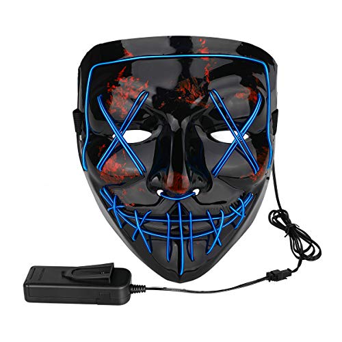 Poptrend Halloween Mask LED Light up Mask for Festival Cosplay Halloween Costume Masquerade Parties,Carnival,Gifts