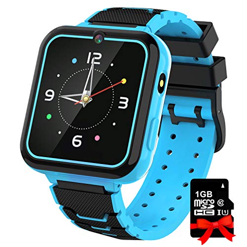 Smart Watch for Kids Boys Girls, 1.57'' HD Touch Screen 7 Puzzle Game Music Player Smartwatch with Alarm Clock Recorder Torch for Children Birthday Learning Gifts Teen Students ( Blue )