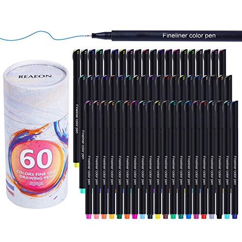 60 Colored Felt Tip Journal Planner Pens Fine Point Markers Fineliner Drawing Pen for Journaling Writing Note Taking Calendar, School Office Art Supplier