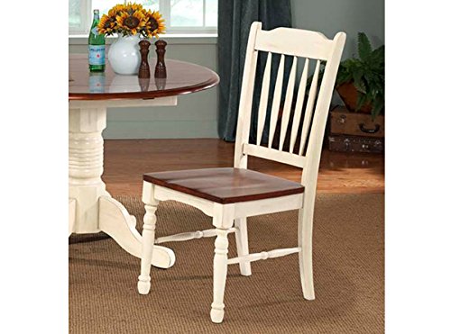 A-America British Isles Slatback Side Chair - 2 Chairs, Merlot-Buttermilk