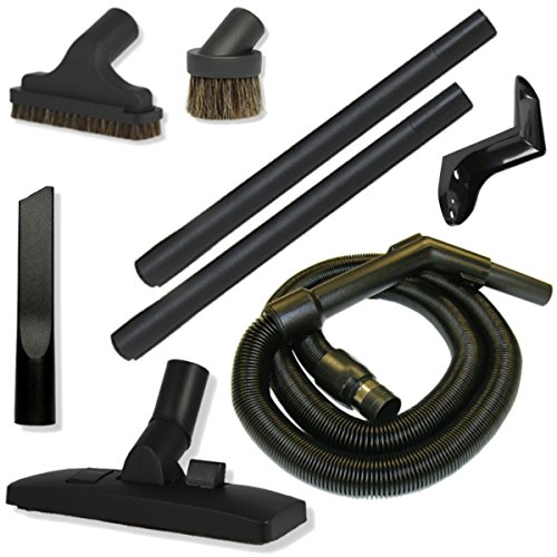 7 Piece RV Vacuum Cleaning Tool Set with Compact Stretch Hose and Combination Rug and Floor Tool in Black