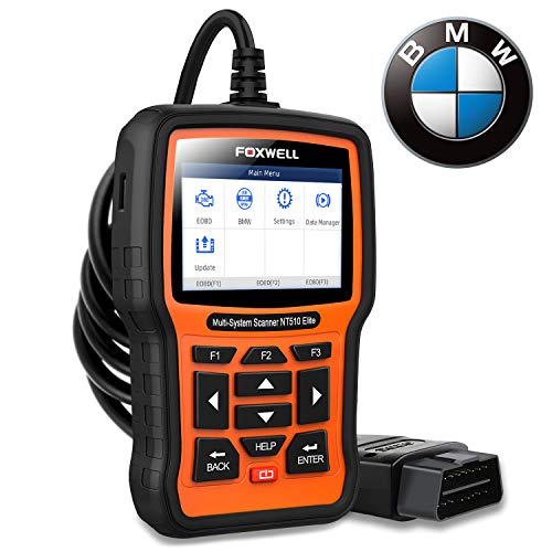 FOXWELL NT510 Elite Full Systems Scanner for BMW Automotive Obd2 Code Reader Bidirectional Diagnostic Scan Tool with SRS EPB SAS TPS Active Test Oil Reset Battery Registration