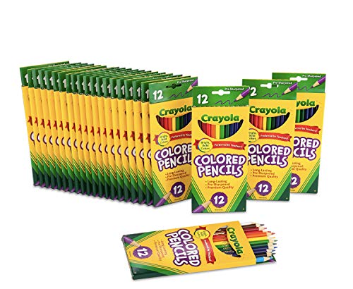 Crayola Bulk Colored Pencils, Pre-sharpened, Back to School Supplies, 12 Assorted Colors, Pack of 24