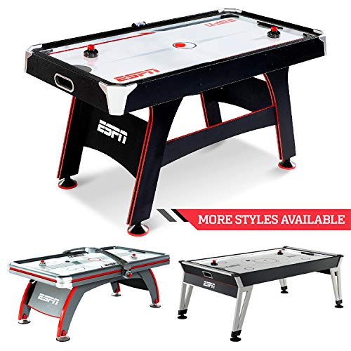 ESPN Air Hockey Game Table: Indoor Sports Gaming Table Set with Equipment Accessories - 2 Paddles, 2 Pucks, and LED Electronic Score Keeper - 5 Feet