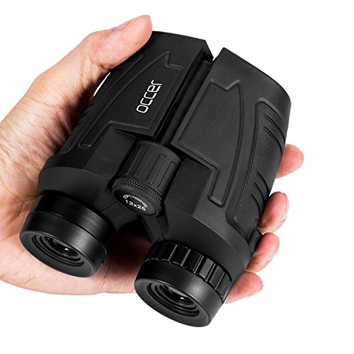 Occer 12x25 Compact Binoculars with Low Light Night Vision, Large Eyepiece Waterproof Binocular for Adults & Kids,High Power Easy Focus Binoculars for Bird Watching,Outdoor Hunting,Travel,Sightseeing